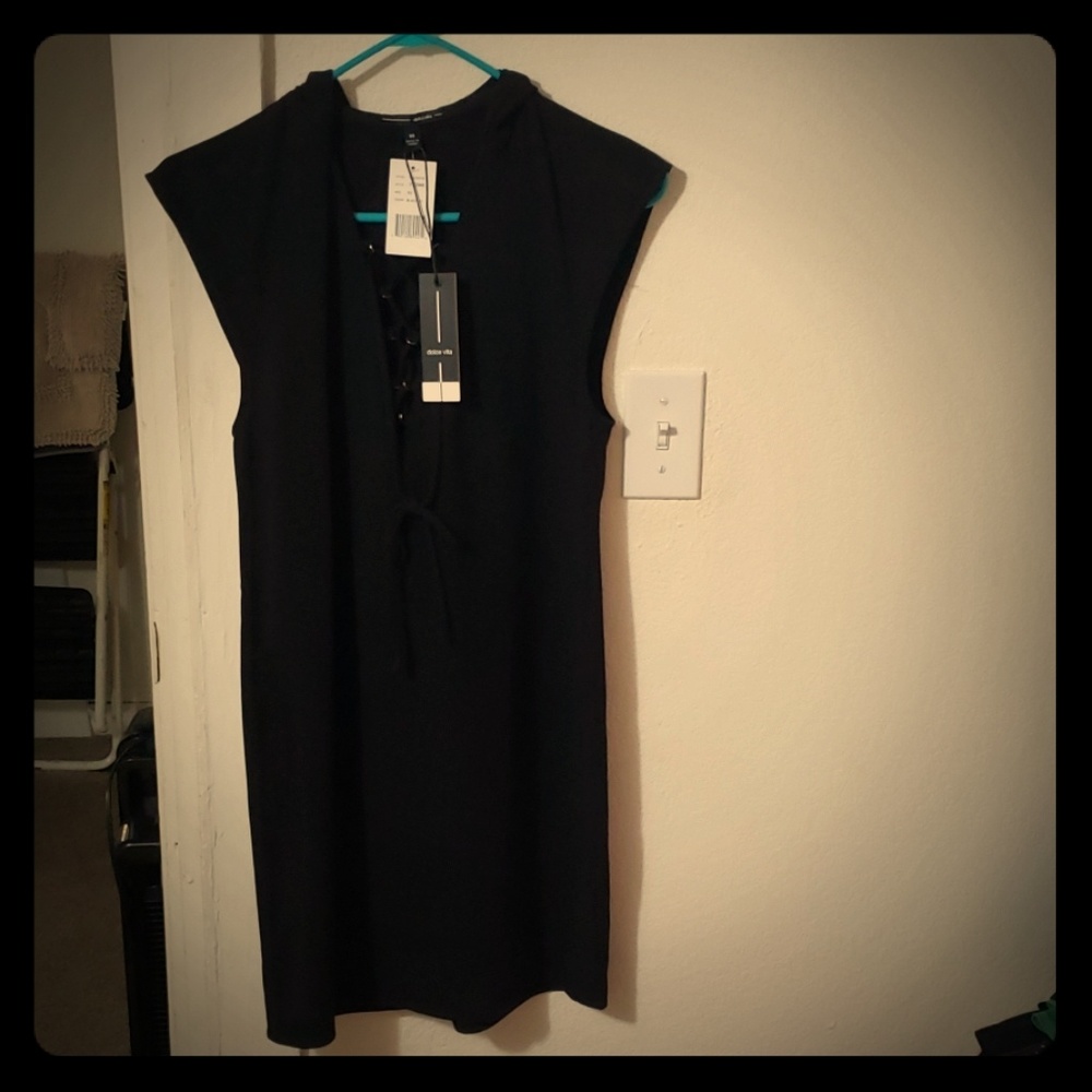 Womens black short sleeve dress